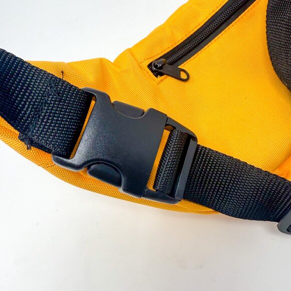 VANS Off the Wall Fanny Pack Yellow Canvas 4 Pocket Crossbody Waist Bag 16" - Picture 5 of 11